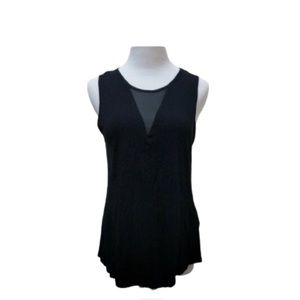 Banana Republic Black Mesh V Neck Tank Top